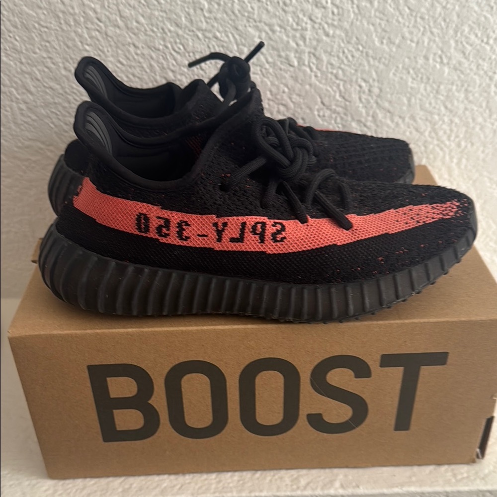 Adidas Yeezy Boost 350 V2 Black with Red Stripe